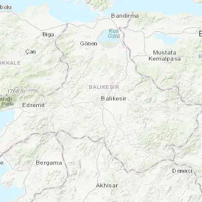 Map showing location of Balıkesir (39.649170, 27.886110)