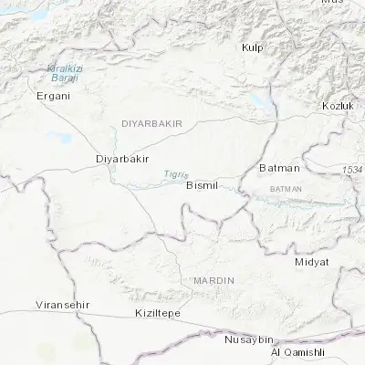Map showing location of Bismil (37.845140, 40.659310)