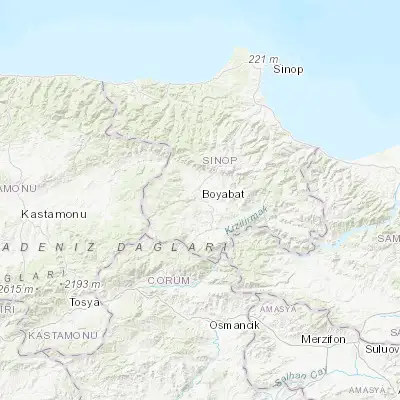 Map showing location of Boyabat (41.468890, 34.766670)