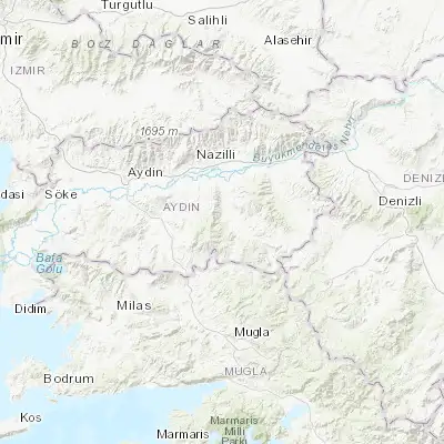 Map showing location of Bozdoğan (37.671340, 28.313950)