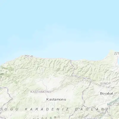 Map showing location of Bozkurt (41.957690, 34.010870)