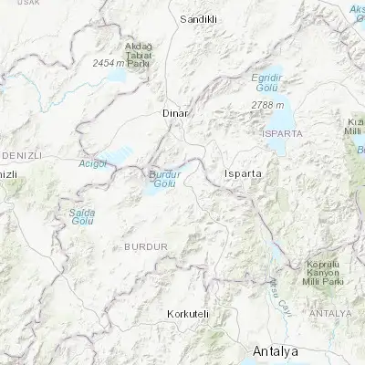 Map showing location of Burdur (37.720280, 30.290830)
