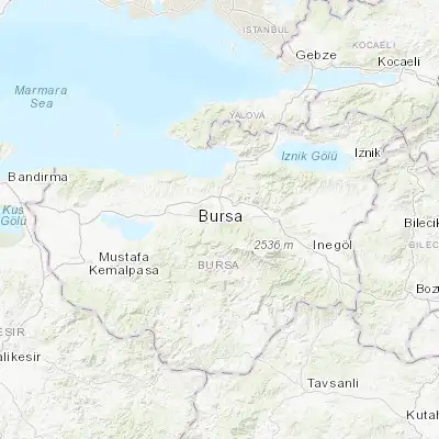 Map showing location of Bursa (40.195590, 29.060130)