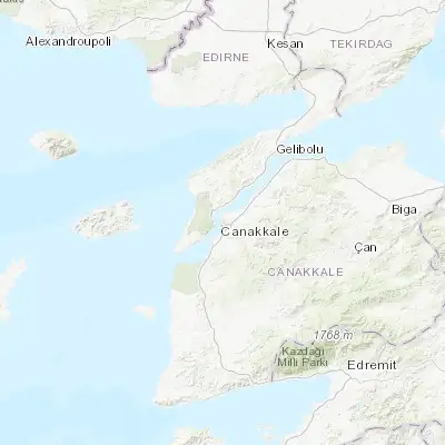 Map showing location of Çanakkale (40.155520, 26.412710)