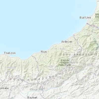 Map showing location of Çayeli (41.086090, 40.722130)