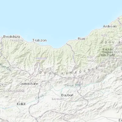 Map showing location of Çaykara (40.742670, 40.231750)