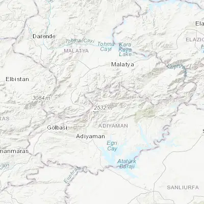 Map showing location of Çelikhan (38.025600, 38.236650)