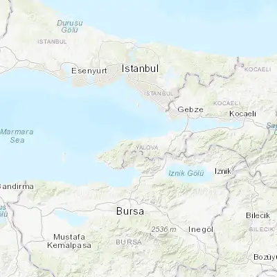 Map showing location of Çınarcık (40.645380, 29.124500)