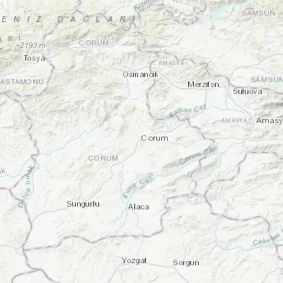 Map showing location of Çorum (40.548890, 34.953330)