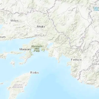 Map showing location of Dalyan (36.834290, 28.644600)