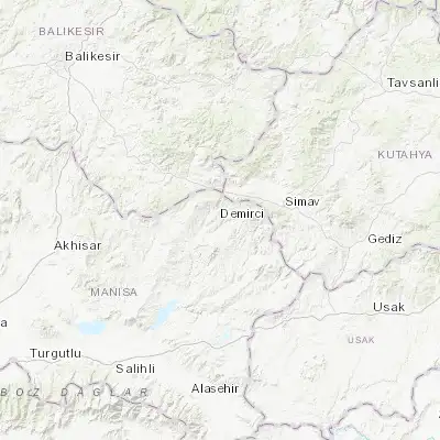 Map showing location of Demirci (39.046070, 28.658890)