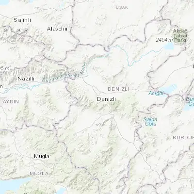 Map showing location of Denizli (37.774170, 29.087500)