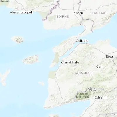 Map showing location of Eceabat (40.184160, 26.357400)