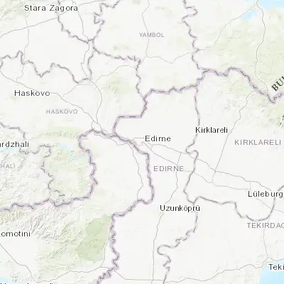 Map showing location of Edirne (41.677190, 26.555970)