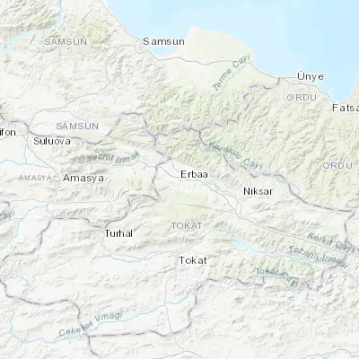 Map showing location of Erbaa (40.668890, 36.567500)