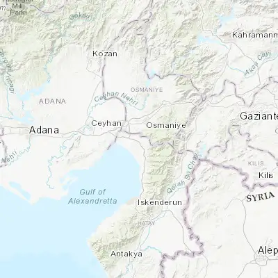 Map showing location of Erzin (36.953480, 36.198390)