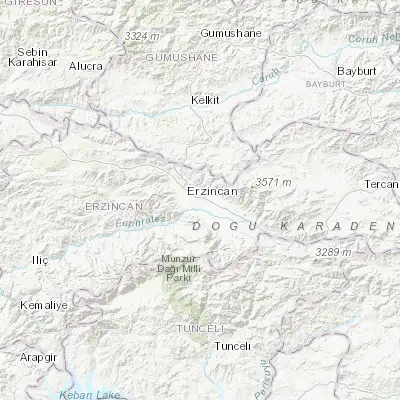 Map showing location of Erzincan (39.739190, 39.490150)