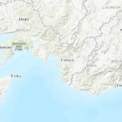 Map showing location of Fethiye (36.640380, 29.127580)