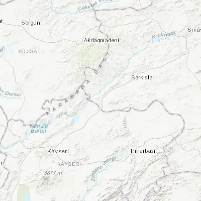 Map showing location of Gemerek (39.183420, 36.071890)