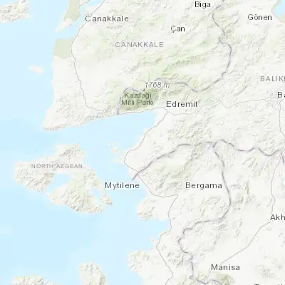 Map showing location of Gömeç (39.390160, 26.841270)
