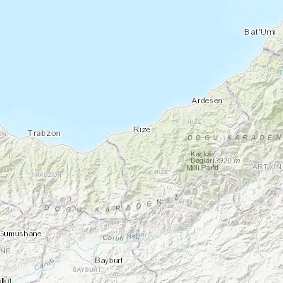Map showing location of Güneysu (40.981300, 40.604650)