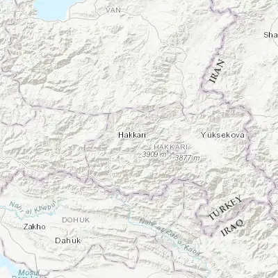 Map showing location of Hakkâri (37.574440, 43.740830)