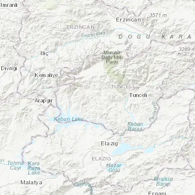 Map showing location of Hozat (39.100290, 39.208160)