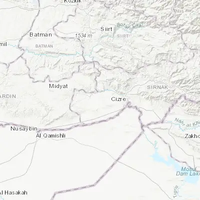 Map showing location of İdil (37.334810, 41.889440)