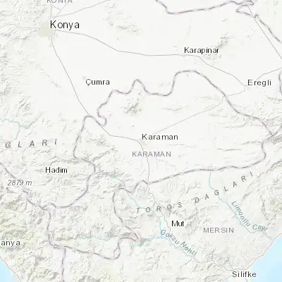 Map showing location of Karaman (37.181110, 33.215000)
