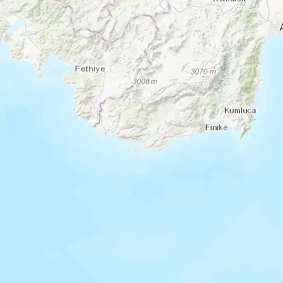 Map showing location of Kaş (36.201760, 29.637660)