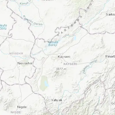 Map showing location of Kayseri (38.732220, 35.485280)