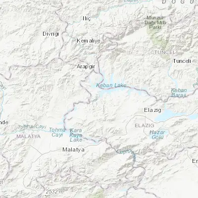 Map showing location of Keban (38.793800, 38.735170)