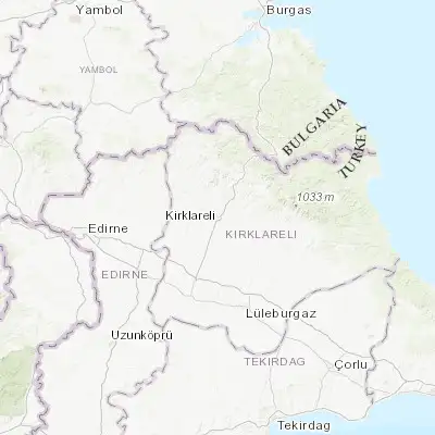 Map showing location of Kırklareli (41.735080, 27.225210)