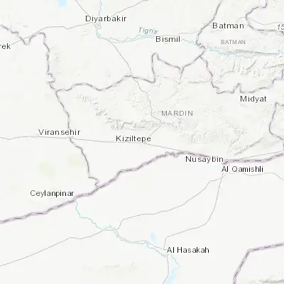 Map showing location of Kızıltepe (37.188360, 40.577230)