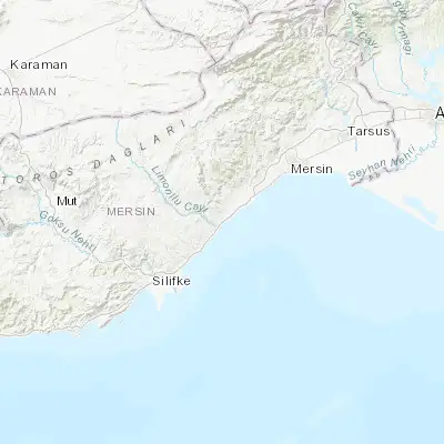 Map showing location of Kocahasanlı (36.584170, 34.273590)