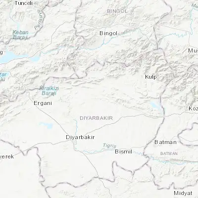Map showing location of Kocaköy (38.288890, 40.497860)
