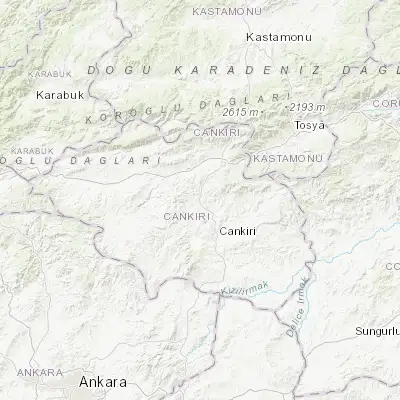 Map showing location of Korgun (40.734790, 33.518440)