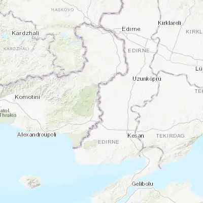 Map showing location of Küplü (41.106940, 26.351940)