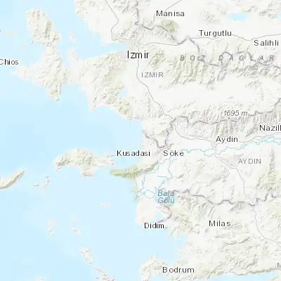 Map showing location of Kuşadası (37.860140, 27.257130)