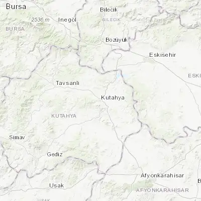 Map showing location of Kütahya (39.424170, 29.983330)
