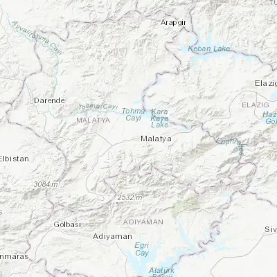 Map showing location of Malatya (38.350180, 38.316670)