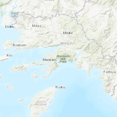 Map showing location of Marmaris (36.855000, 28.274170)