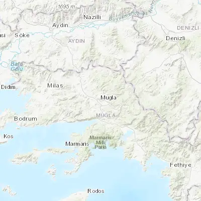 Map showing location of Muğla (37.218070, 28.366500)