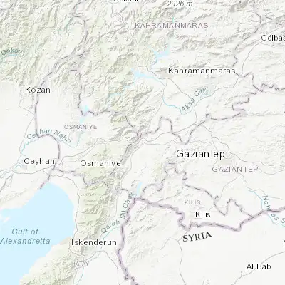 Map showing location of Nurdağı (37.168210, 36.736230)
