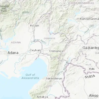Map showing location of Osmaniye (37.074170, 36.247780)