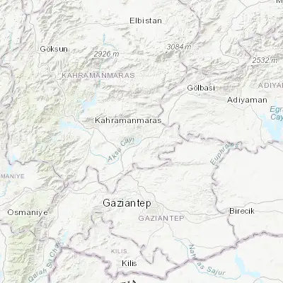 Map showing location of Pazarcık (37.486850, 37.299610)
