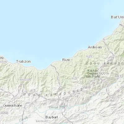 Map showing location of Rize (41.020830, 40.521940)