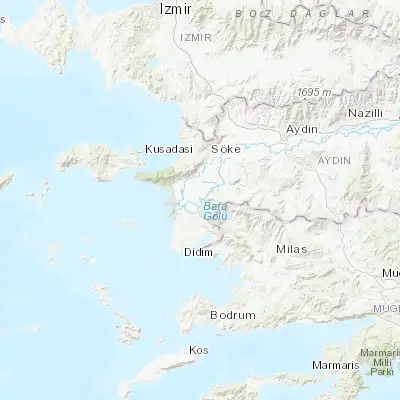 Map showing location of Sarıkemer (37.566090, 27.364300)