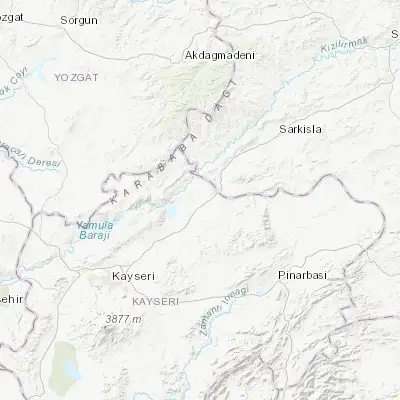 Map showing location of Sarıoğlan (39.076940, 35.966710)