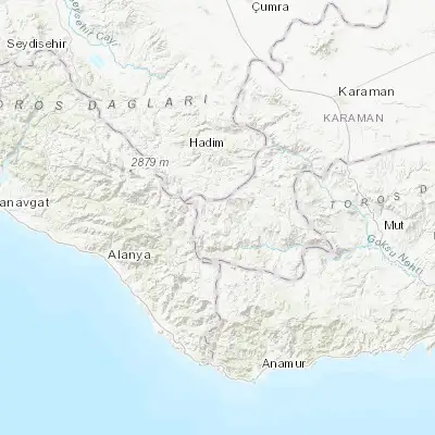 Map showing location of Sarıveliler (36.697050, 32.612030)